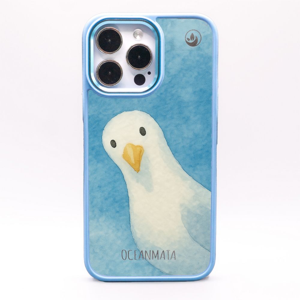 iPhone 14 pro Hülle - Möwe blau - "Seagull" - nachhaltig