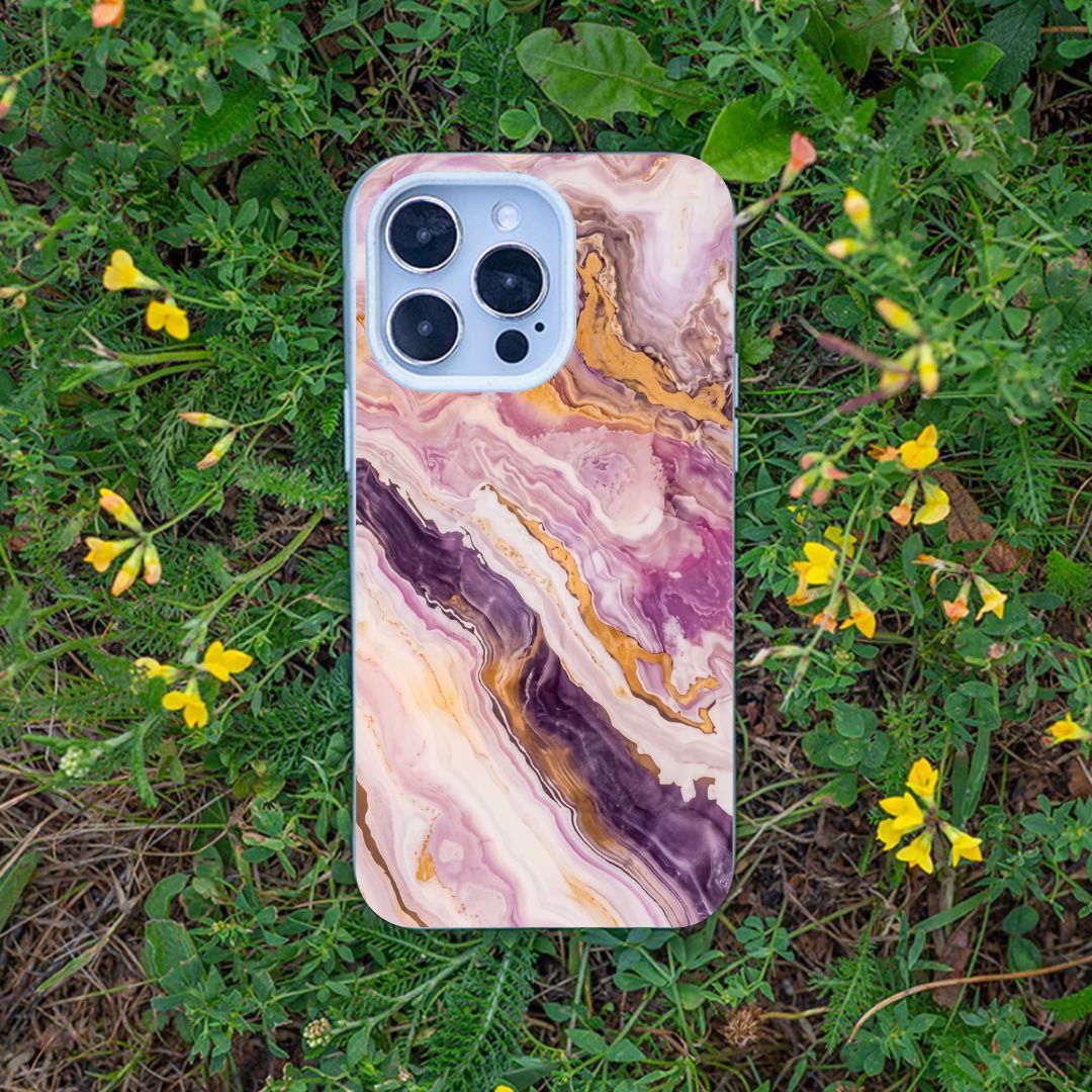 iPhone 18 Pro / 17 Pro Hülle - Marmor pink - "PinkMarble" - nachhaltig