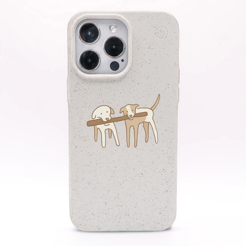iPhone 14 pro max Hülle - Hunde weiß - "Wuff" - nachhaltig