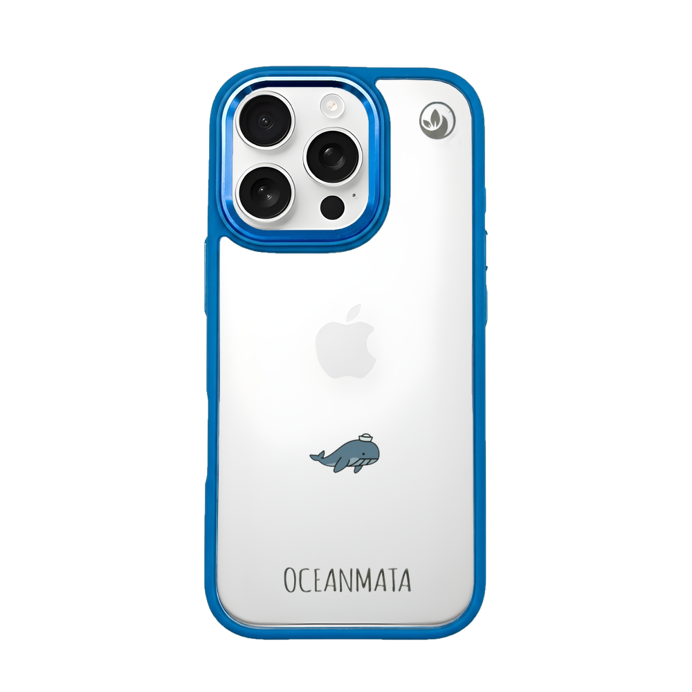 iPhone 16 pro Hülle - Wal blau - "Captain Whale" - nachhaltig