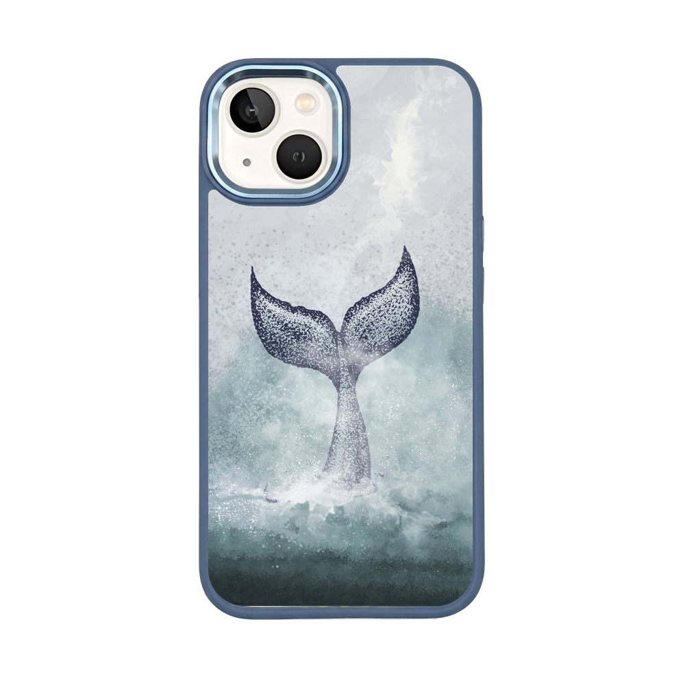 iPhone 13 Hülle - Delfin blau - "Dolphin Twins" - nachhaltig