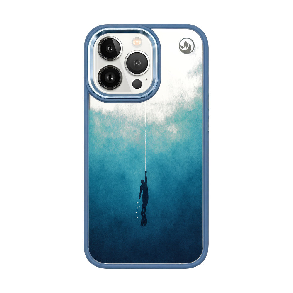 iPhone 13 pro case - Freedive blue - "Freedive" - sustainable