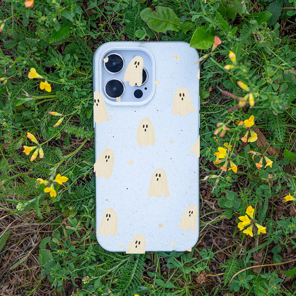 iPhone 16e/17e Hülle - Geist weiß - "LittleGhost" - nachhaltig