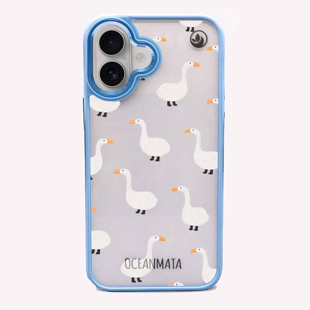 iPhone 16 Hülle - gans blau - "Goose Fella" - nachhaltig