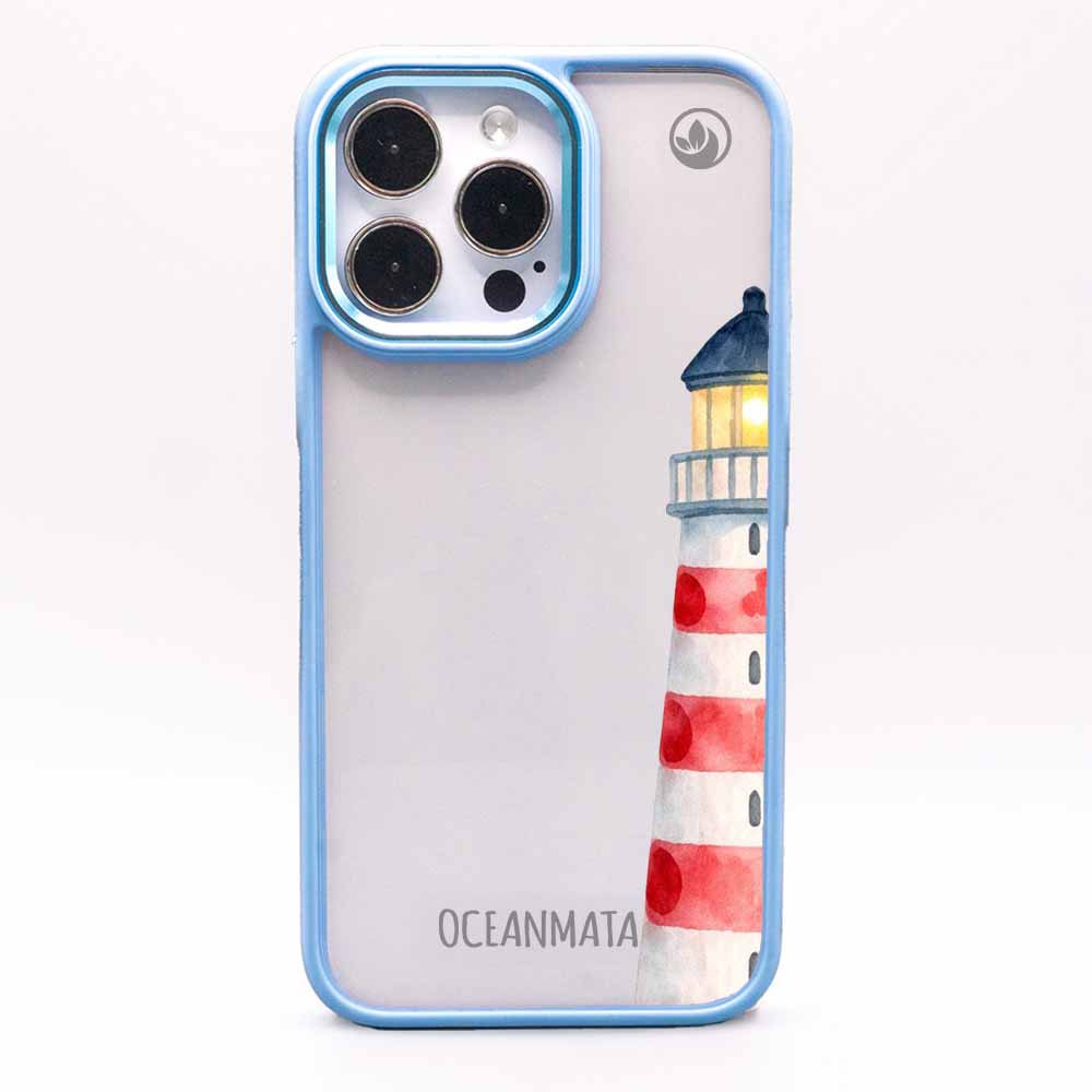 iPhone 14 pro max Hülle - Leuchtturm blau - "Lighthouse" - nachhaltig
