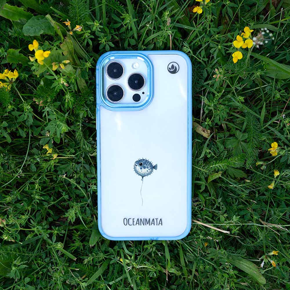 iPhone 17 Hülle - kugelfisch blau - "Pufferfish" - nachhaltig