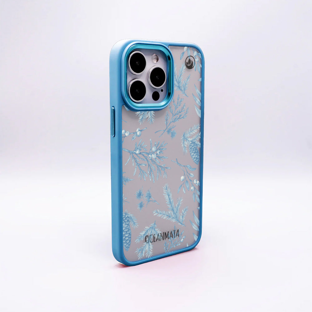 Samsung S25+ Hülle - Winterwald blau - "BluePine" - nachhaltig