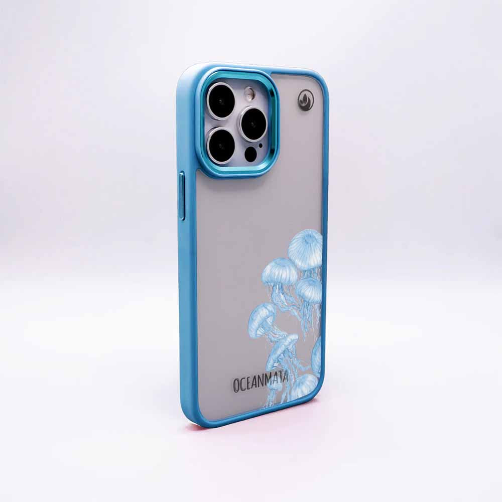 iPhone 17 pro max Hülle - qualle blau - "Jellies" - nachhaltig