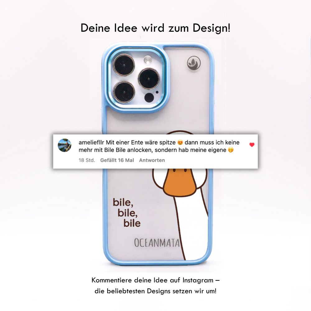 iPhone 13 pro max Hülle - Ente weiß - "Bile Bile Bile" - nachhaltig
