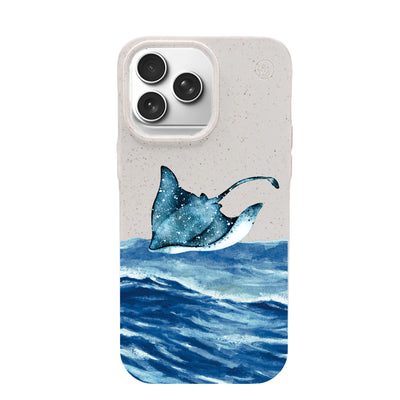 iPhone 18 Pro Max / 17 Pro Max Hülle - weiß Manta - "Manta Wave" - nachhaltig