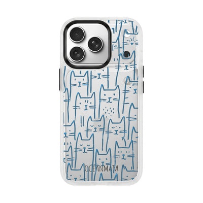 iPhone 18 Pro Max / 17 Pro Max Hülle - Katzen blau - "miau" - nachhaltig