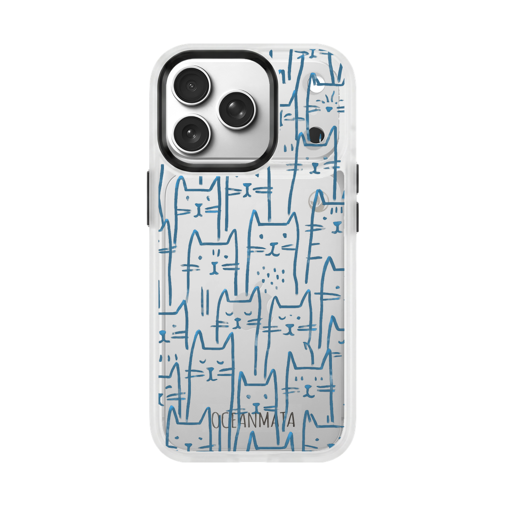 Samsung S26 Hülle - Katzen blau - "miau" - nachhaltig