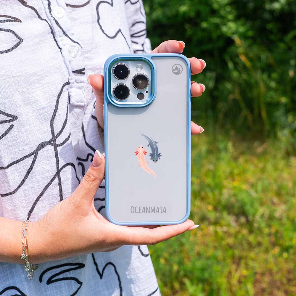 iPhone 16 pro max Hülle - Axlotl blau - "Axl" - nachhaltig