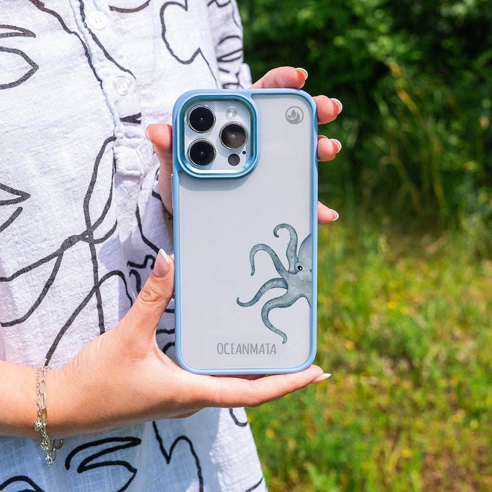 Samsung S25 Hülle - Oktopus blau - "TentacleTheory" - nachhaltig