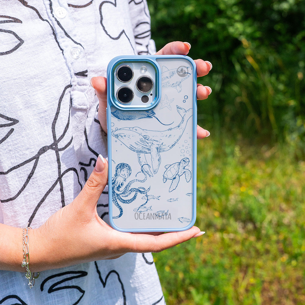 iPhone 16 pro Hülle - Wal blau - "WhaleLife" nachhaltig – Ansicht 3
