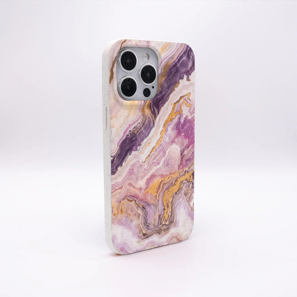 iPhone 12 mini Hülle - Marmor pink - "PinkMarble" - nachhaltig