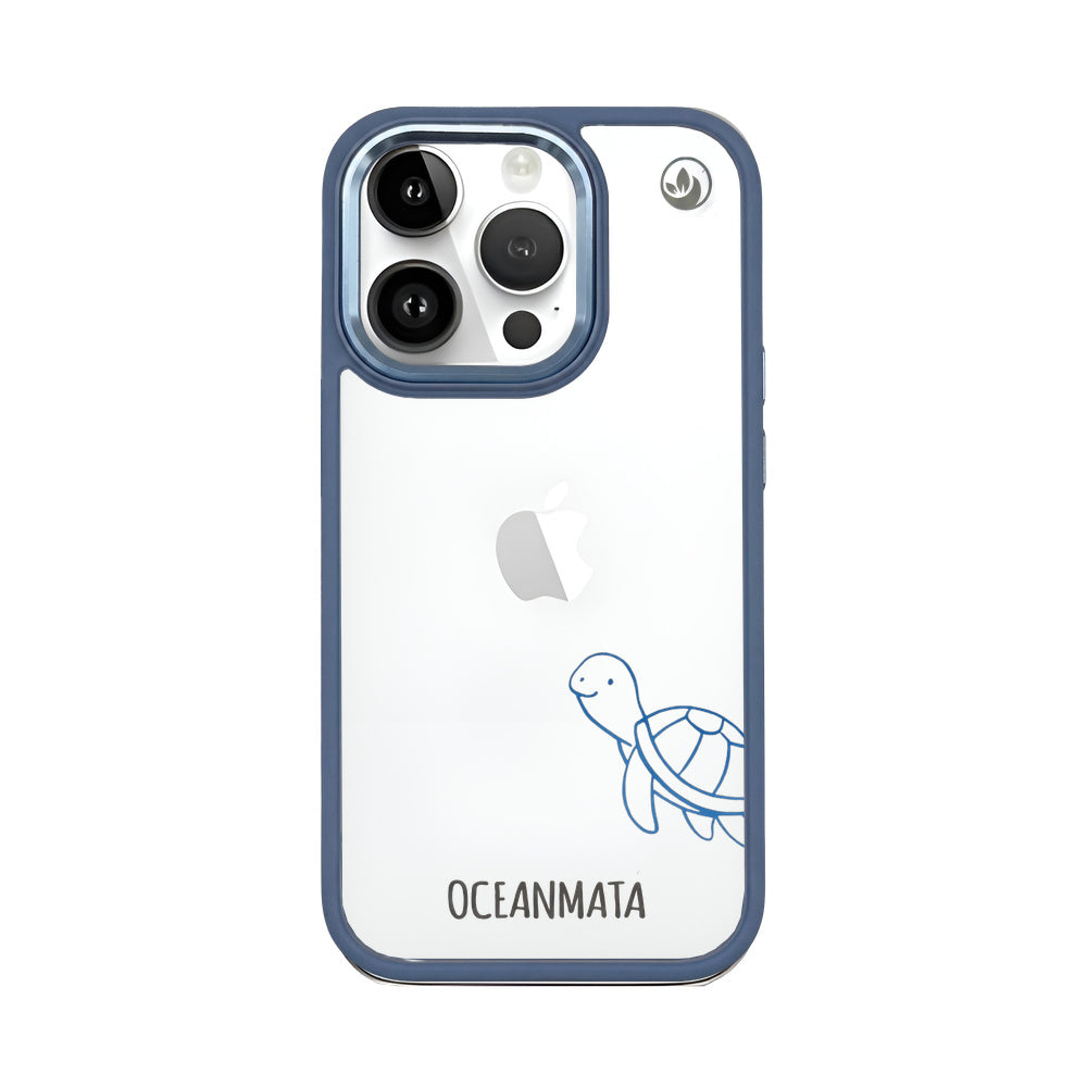 iPhone 14 pro hoesje - schildpadblauw - "Schildi" - duurzaam