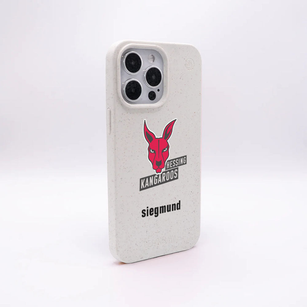 iPhone 16 pro max Hülle - weiß - "Hessing Kangaroos " - nachhaltig