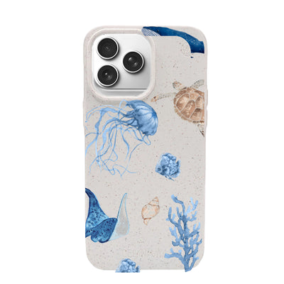 iPhone 18 Pro Max / 17 Pro Max Hülle - weiß Schildkröte - "Sea Turtle & Friends" - nachhaltig