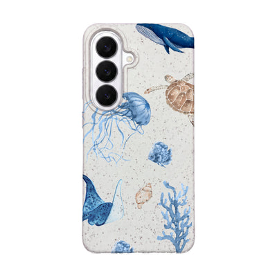 Samsung S26 Case - White Turtle - "Sea Turtle & Friends" - sustainable