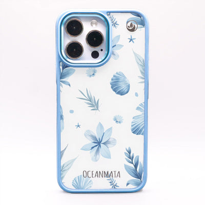 iPhone 15 pro max Hülle - Blumen blau - "Flowers & Shells" - nachhaltig