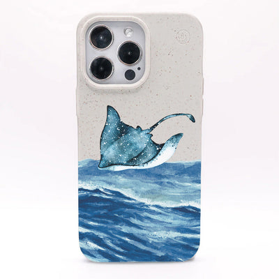 iPhone 16 pro Hülle - weiß Manta - "Manta Wave" - nachhaltig