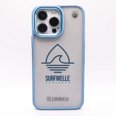 iPhone 14 pro Hülle - Surfwelle blau - "Surfwelle Augsburg" - nachhaltig