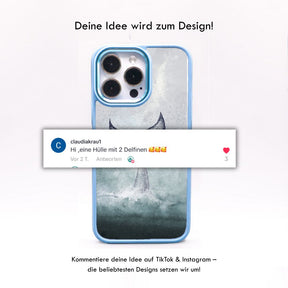 iPhone 13 pro Hülle - Delfin blau - "Dolphin" - nachhaltig