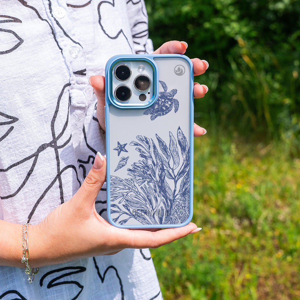 iPhone 17 pro Hülle - Schildkröten blau - "Silent Wave" - nachhaltig