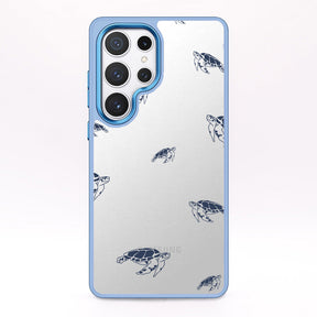 Samsung S24+ Hülle - Schildkröten blau - "Turtlino" - nachhaltig