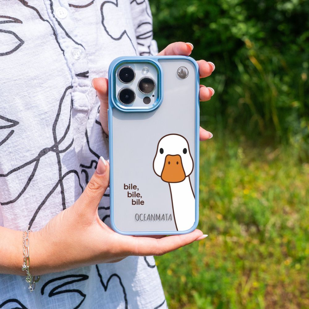 iPhone 15 pro max Hülle - Ente weiß - "Bile Bile Bile" - nachhaltig