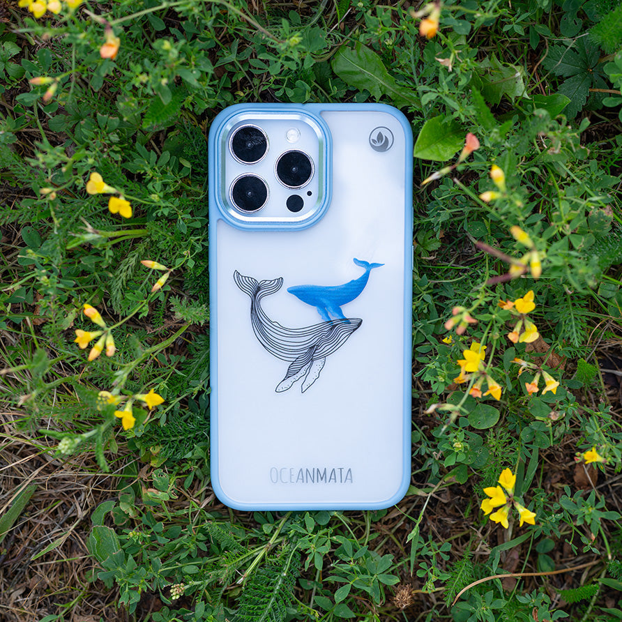 iPhone 14 pro max Hülle - Wal blau - "BlueWhale" - nachhaltig