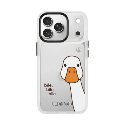 iPhone 18 Pro / 17 Pro Hülle - Ente weiß - "Bile Bile Bile" - nachhaltig