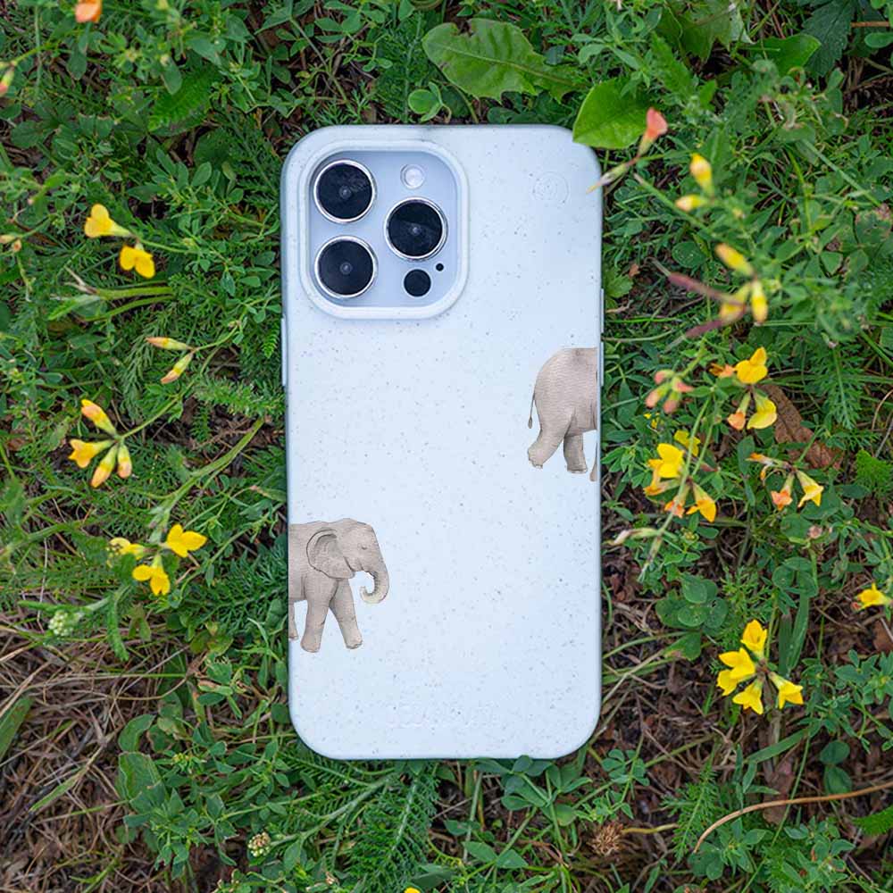 iPhone 16e Hülle - Elefant weiß - "Ele-Fant" - nachhaltig
