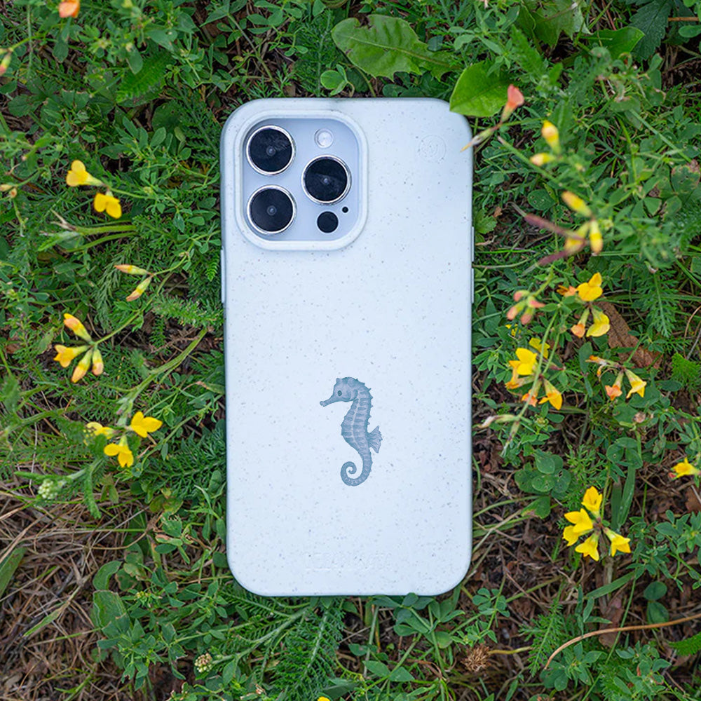 iPhone 17 Air Hülle - Seepferdchen weiß - "SeahorseTale" - nachhaltig