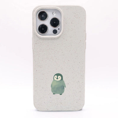 iPhone 13 mini Hülle - Pinguin weiß - "HappyPinguin" - nachhaltig