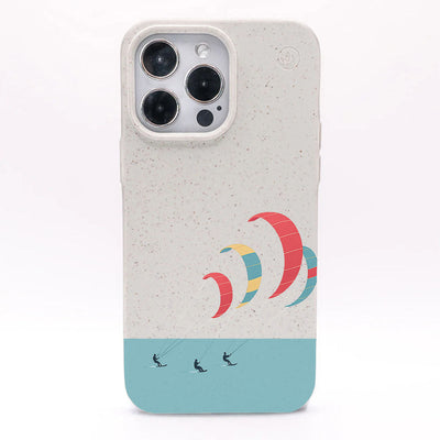 iPhone 18 Pro / 17 Pro Hülle - Kite weiß - "Kitesurf" - nachhaltig