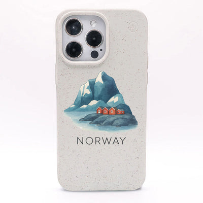 iPhone 18 Pro / 17 Pro Hülle - Norwegen weiß - "Norway" - nachhaltig