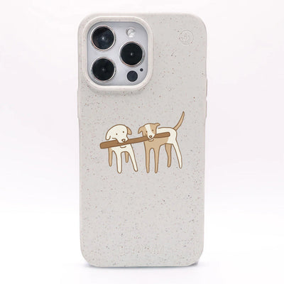 iPhone 18 Pro / 17 Pro Hülle - Hunde weiß - "Wuff" - nachhaltig