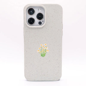 iPhone 12 mini Hülle - Blumen weiß - "Daisy" - nachhaltig