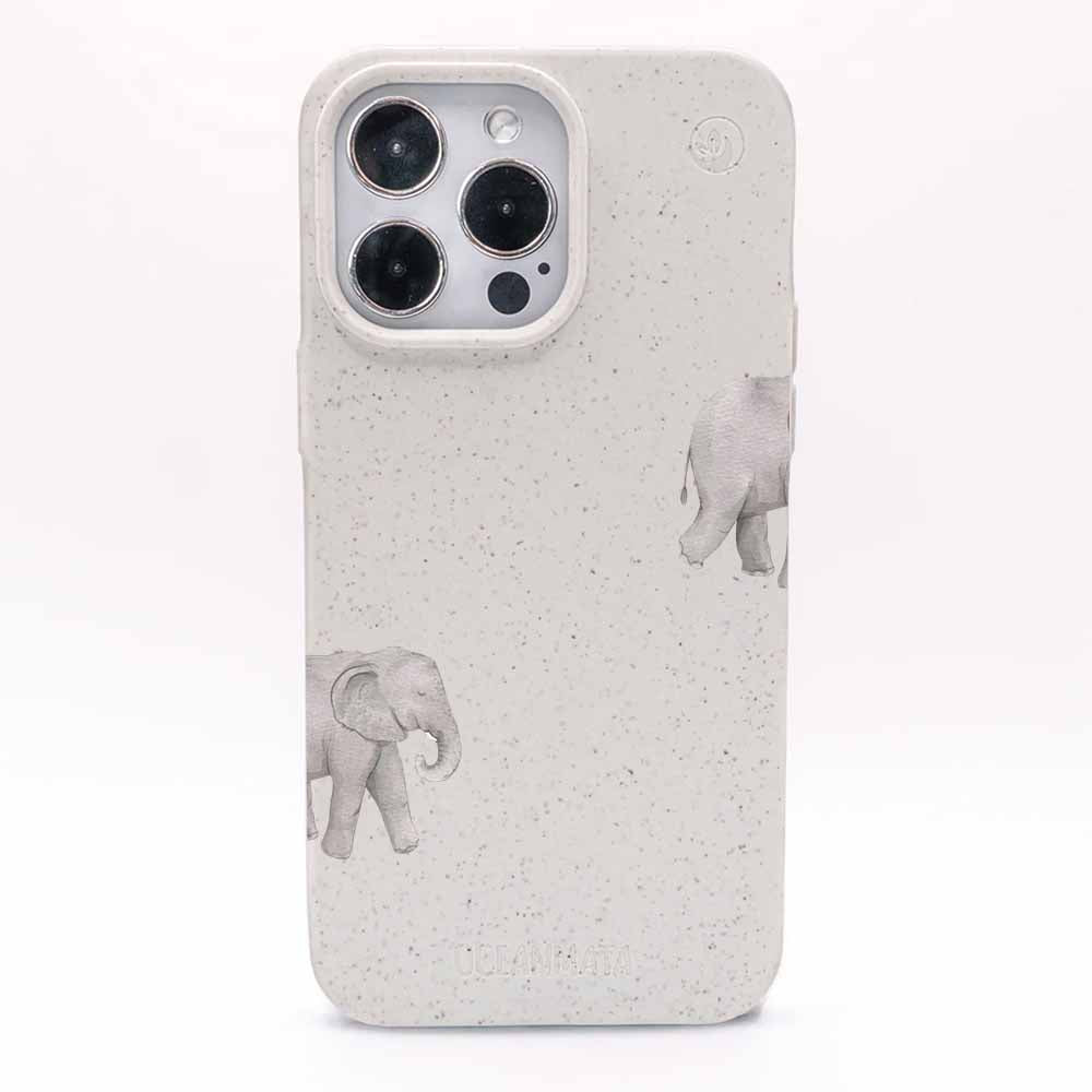 iPhone 15 pro Hülle - Elefant weiß - "Ele-Fant" - nachhaltig