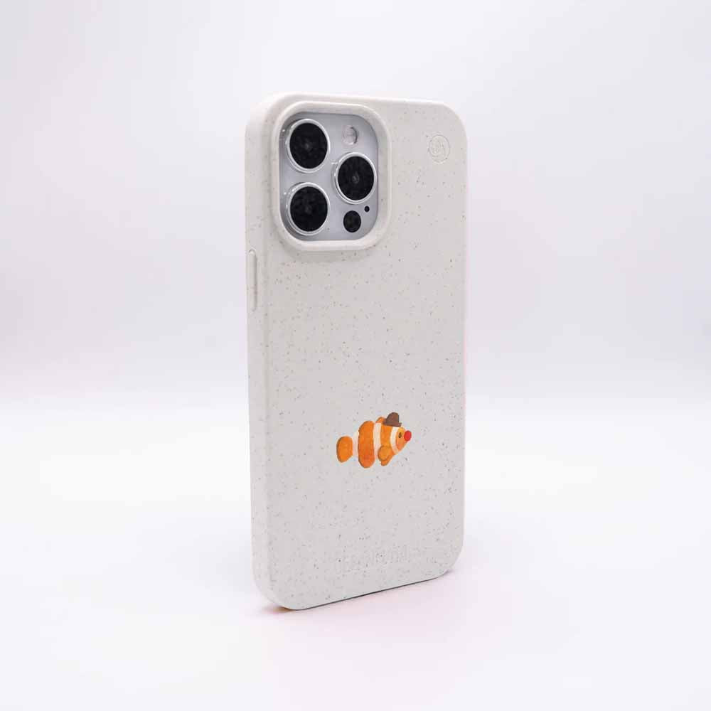 iPhone 15 Hülle - Clownfisch weiß - "Mr.Clown-Fish" - nachhaltig