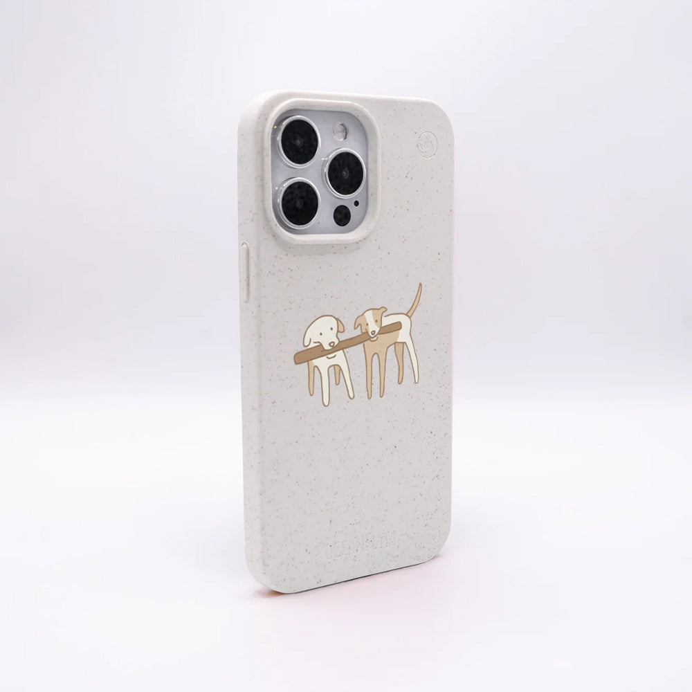 iPhone SE/7/8 Hülle - Hunde weiß - "Wuff" - nachhaltig