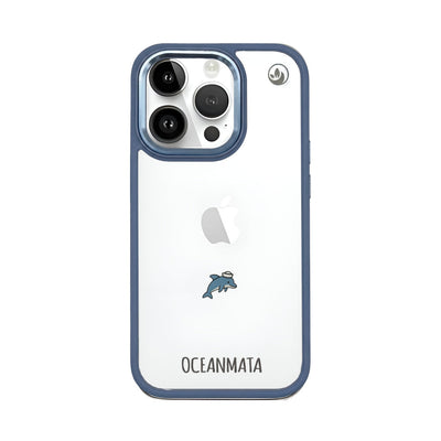 iPhone 14 pro Hülle - Delfin blau - "Captain Dolphin" - nachhaltig