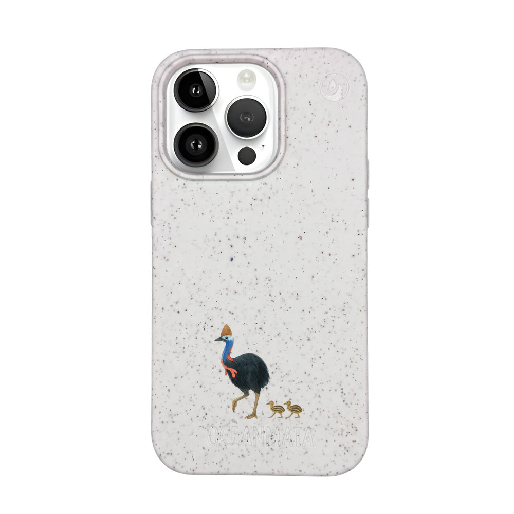 Biologisch abbaubare Handyhülle iPhone 14 pro Cassowarystroll — kompostierbar — Vorderseite