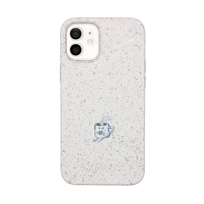 iPhone 12 mini Hülle - weiß - "coffeelove" - nachhaltig