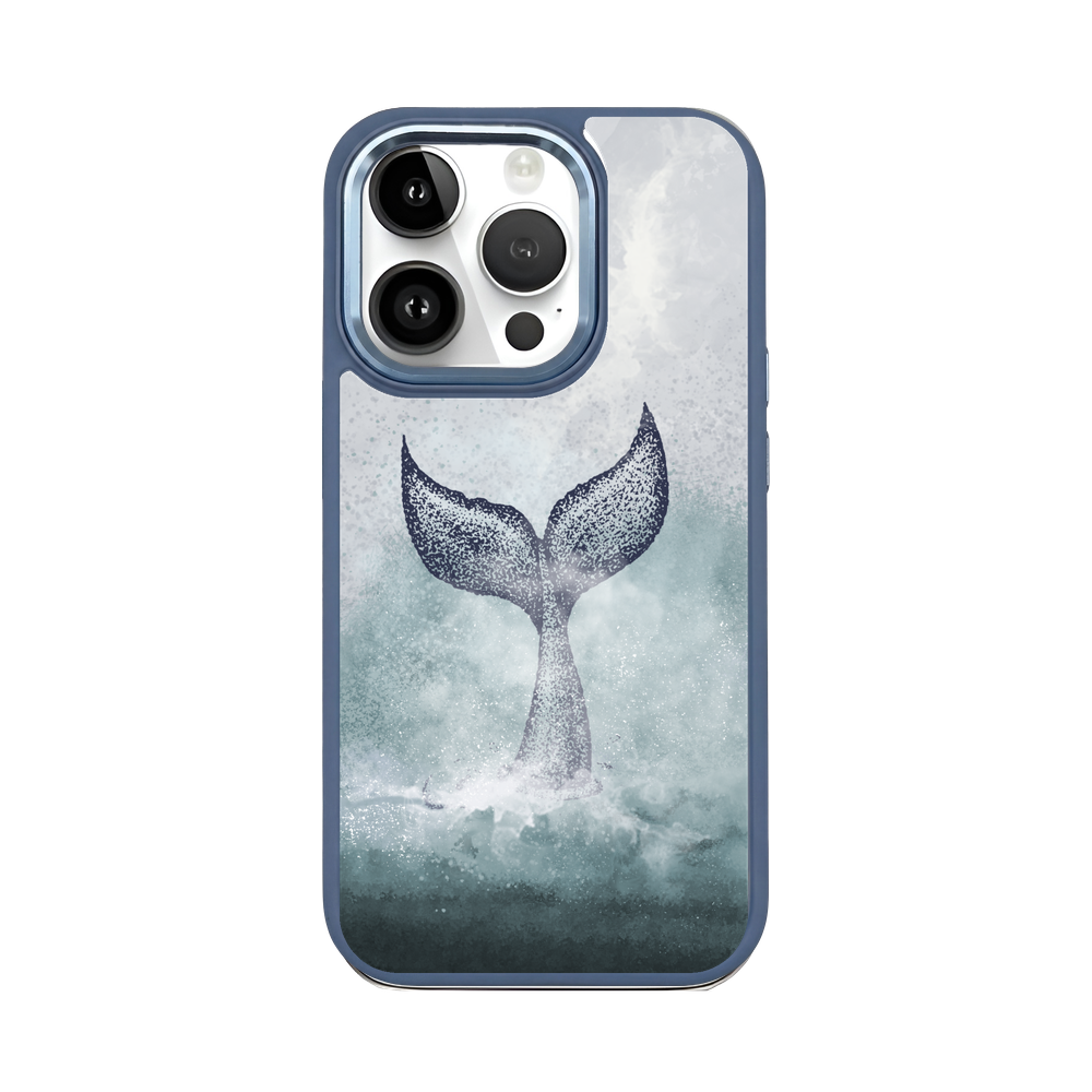 iPhone 14 pro max Hülle - Delfin blau - "Dolphin Twins" - nachhaltig
