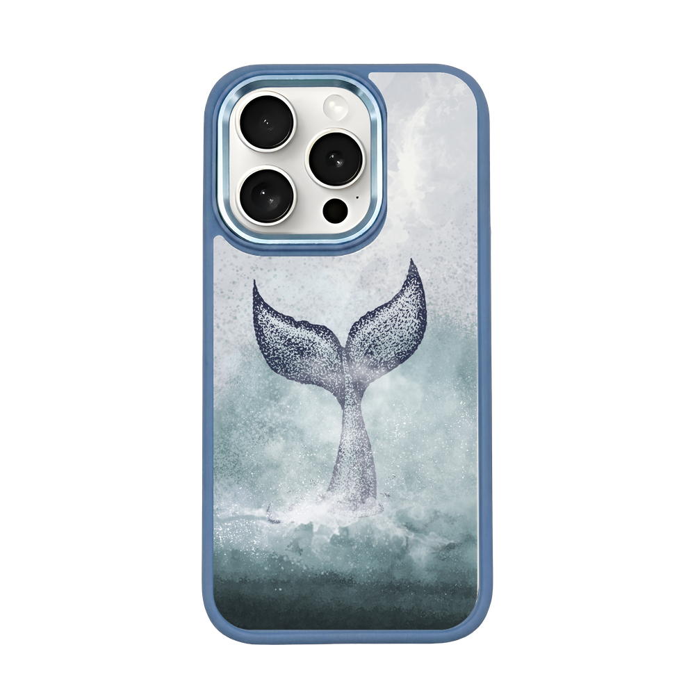 iPhone 15 pro Hülle - Delfin blau - "Dolphin" - nachhaltig
