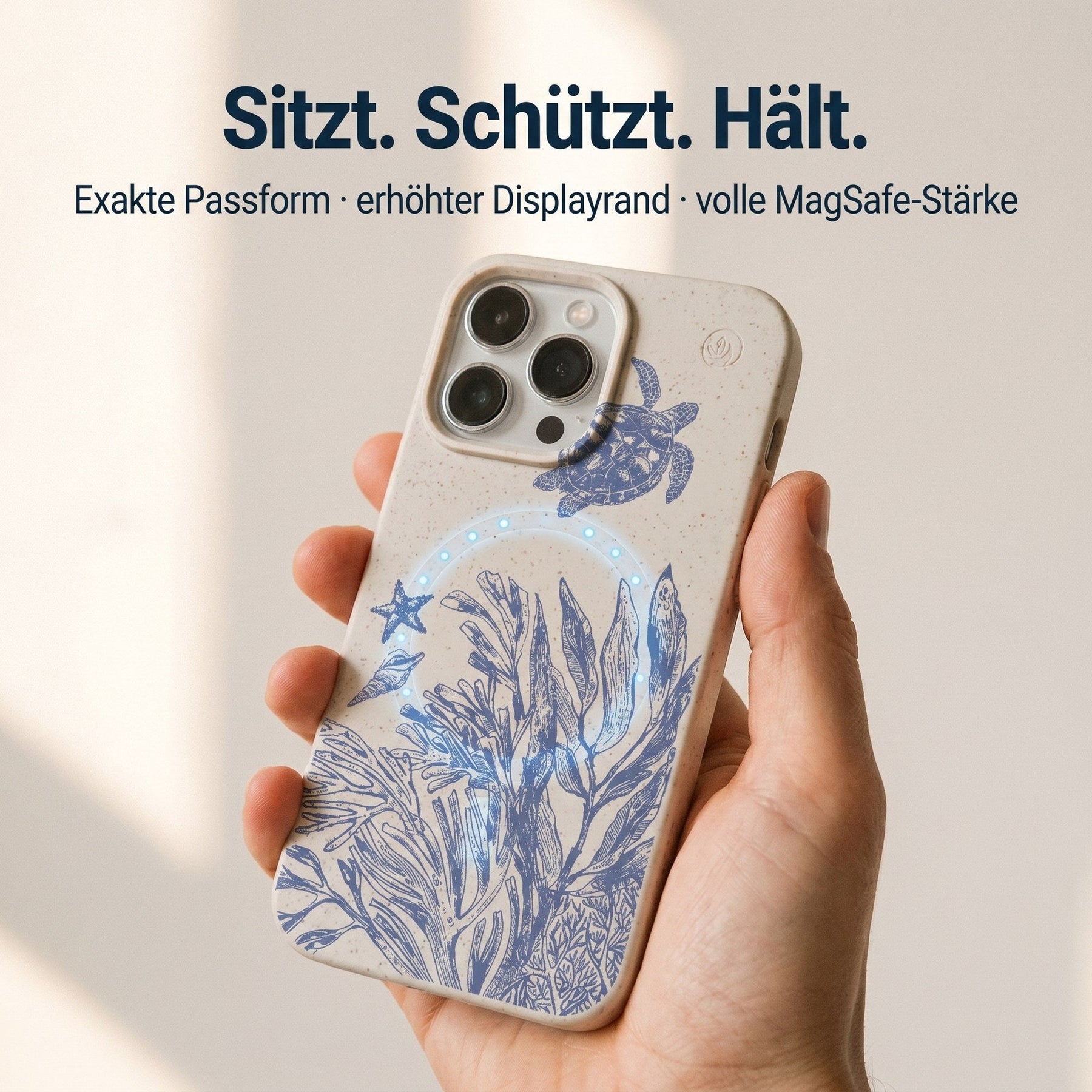Biologisch abbaubare Handyhülle iPhone 17 pro Turtleandfriends — kompostierbar — Passform & MagSafe