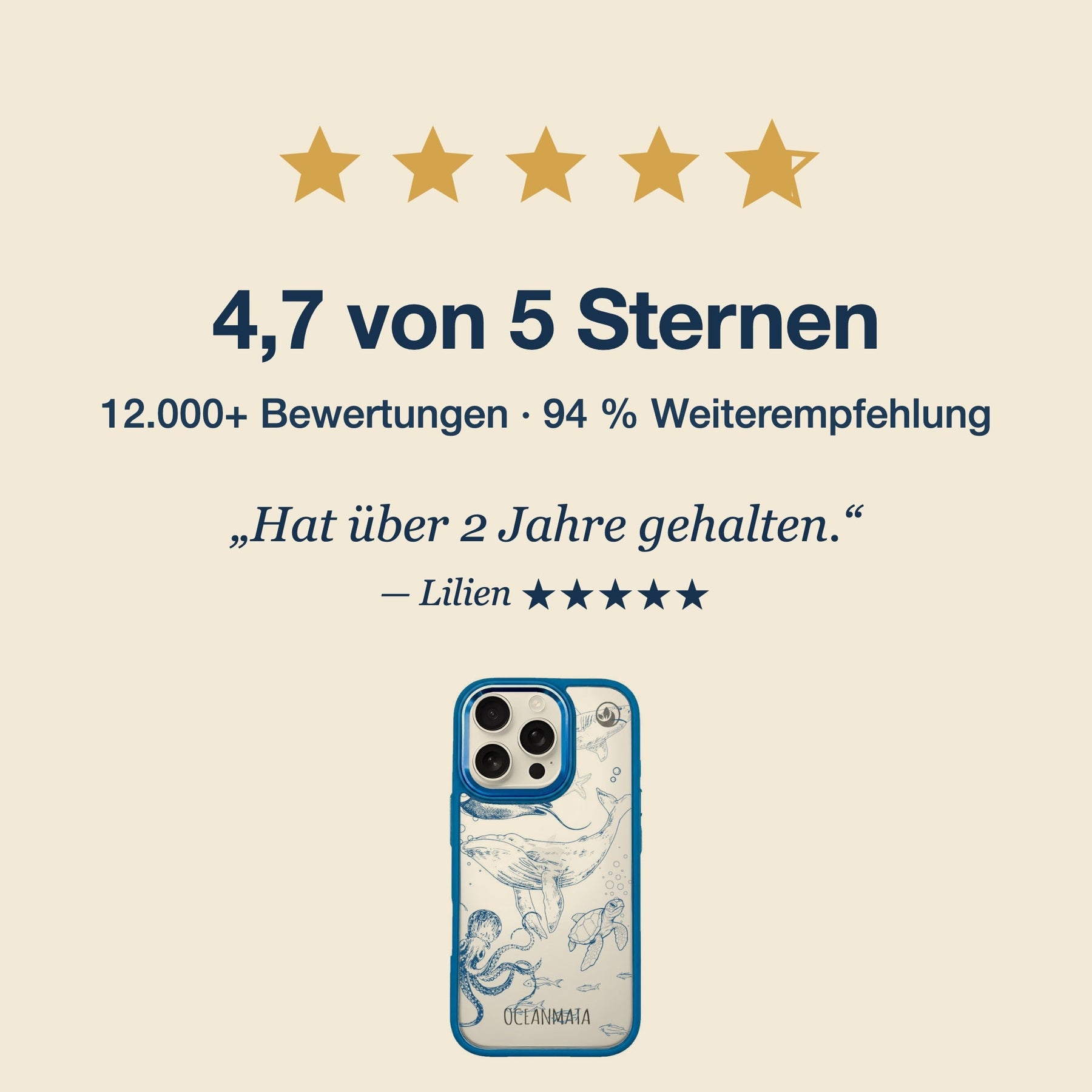 Nachhaltige Handyhülle iPhone 17 pro max Flowersandshells aus Ocean Plastic — Bewertungen
